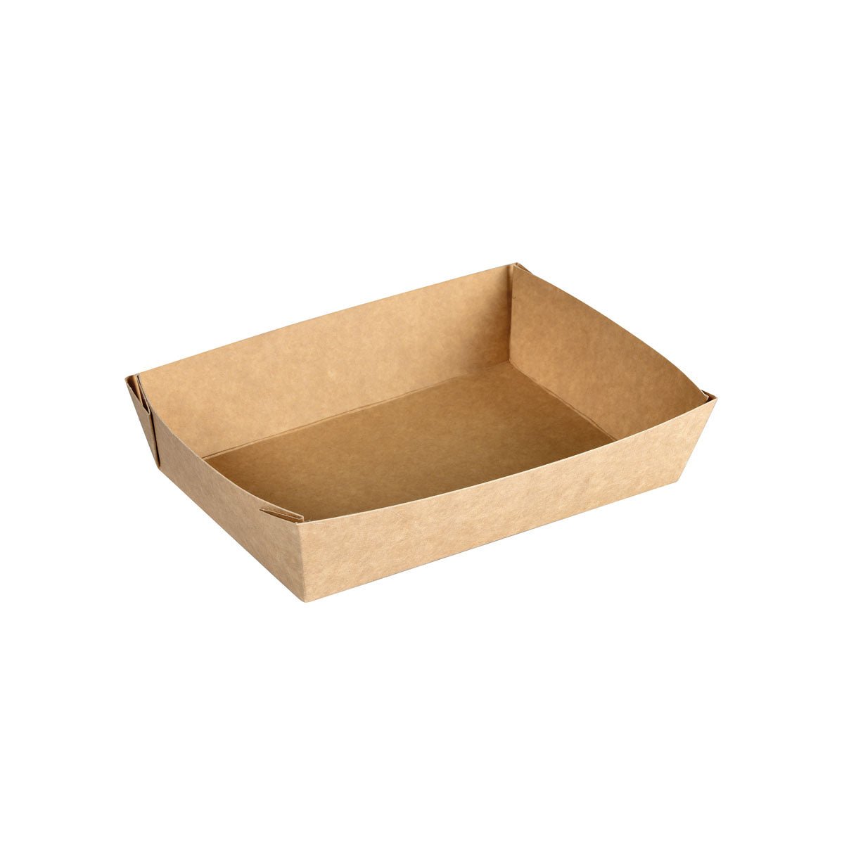 Cutia Viking Brick Box Braun Karton/PE 200x140x45 de la Duni GmbH, un castron alimentar dreptunghiular maro cu margine ridicată și partea superioară deschisă, este prezentată pe un fundal alb ca o soluție practică de ambalare. Pachet: 300 bucăți.