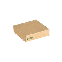 Ein schlichter, rechteckiger brauner Viking Cube Mini Deckel Karton von Duni GmbH (75x75x20 mm, PLA-beschichtet, 300 Stück), ideal für biologisch abbaubare Verpackungen und perfekt als nachhaltiger Deckel für Boxen.