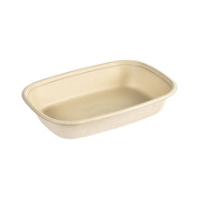Die Cube Bowl 1200 ml von Duni GmbH ist eine braune, rechteckige Einwegschüssel (249x172x45 mm) aus beschichteter Bagasse (PBAT/PLA), biologisch abbaubar, mit abgerundeten Ecken - Packung à 40 Stück.