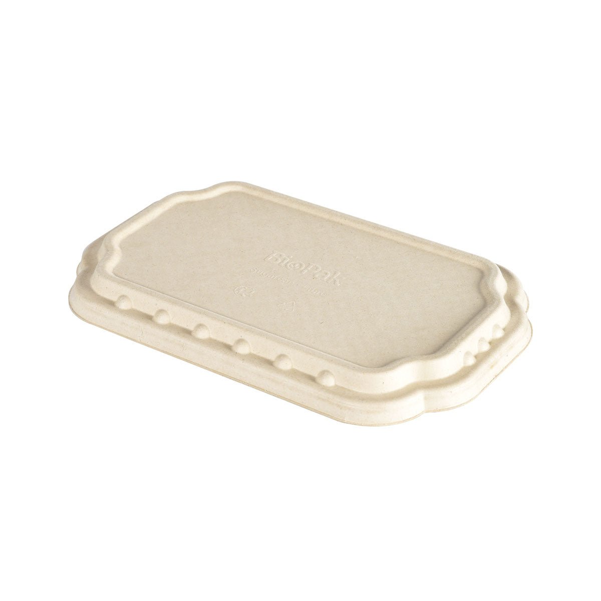 Capacul din fibră natură acoperită Duni GmbH Take-Away Bagasse 256x165x19 (pachet cu 225 bucăți) este un capac din fibră bej, dreptunghiular, format vertical - o alternativă durabilă pentru recipientele de tip take-away.