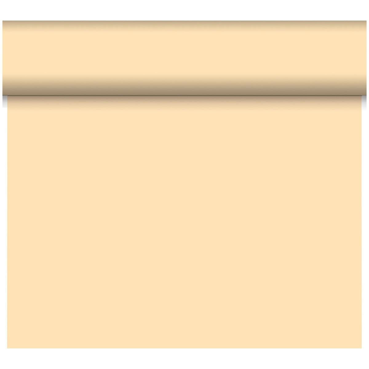 Das Bio-DC-Tete a Tete 0,4x24m von Duni GmbH wird als leere beige Schriftrolle mit einem etwas dunkleren gerollten oberen Rand dargestellt. Hergestellt aus biologisch abbaubarem Material, hat dieses umweltfreundliche Produkt keinen sichtbaren Text oder Markierungen auf weißem Hintergrund.