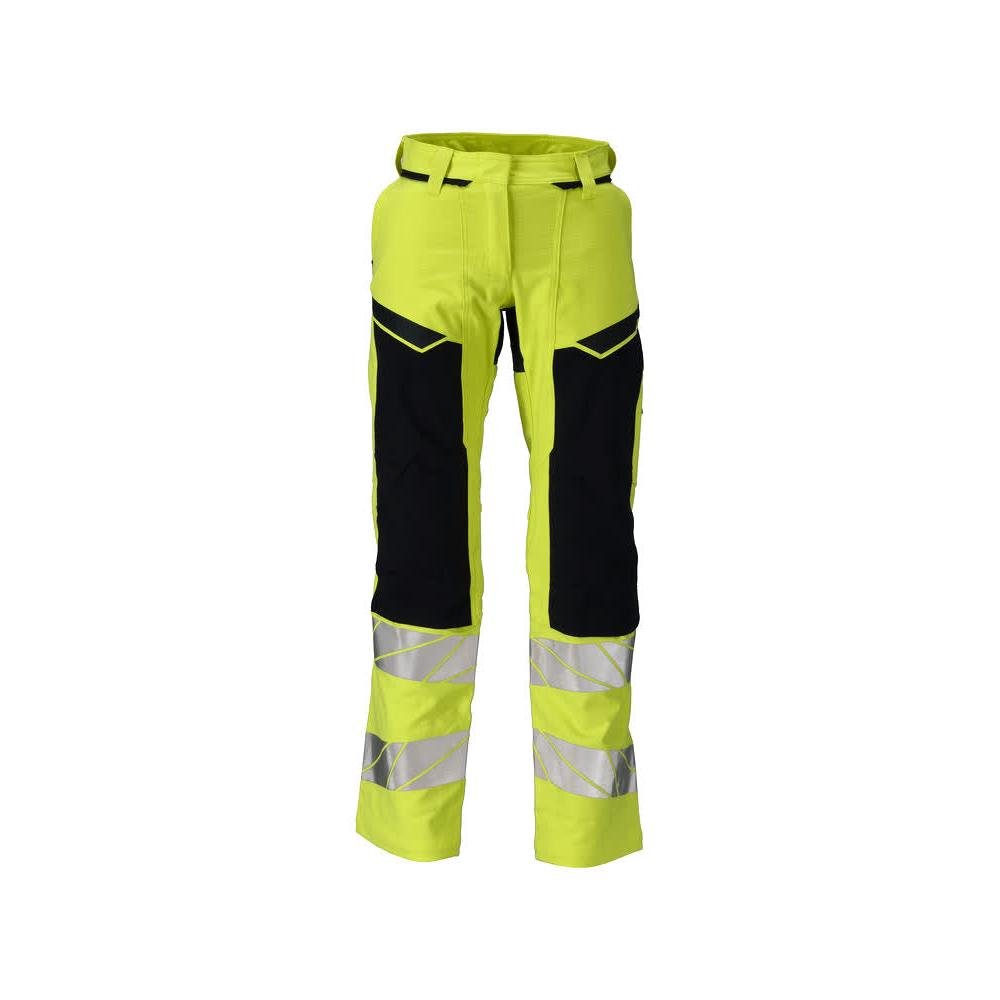 Pantaloni, femei, DIAMOND, buzunare pentru genunchi, pantaloni elastici Multisafe, hi-vis galben/negru-albastru