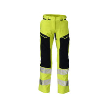 Pantaloni, femei, DIAMOND, buzunare pentru genunchi, pantaloni elastici Multisafe, hi-vis galben/negru-albastru