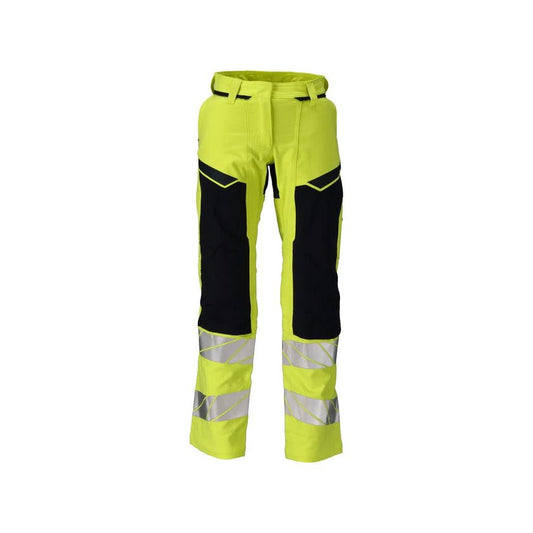 Pantaloni, femei, DIAMOND, buzunare pentru genunchi, pantaloni elastici Multisafe, hi-vis galben/negru-albastru