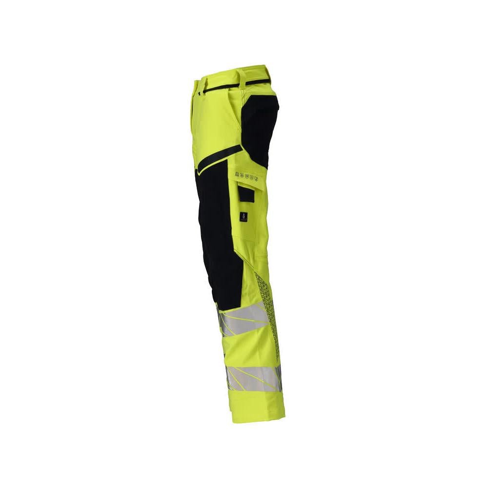 Pantaloni, femei, DIAMOND, buzunare pentru genunchi, pantaloni elastici Multisafe, hi-vis galben/negru-albastru