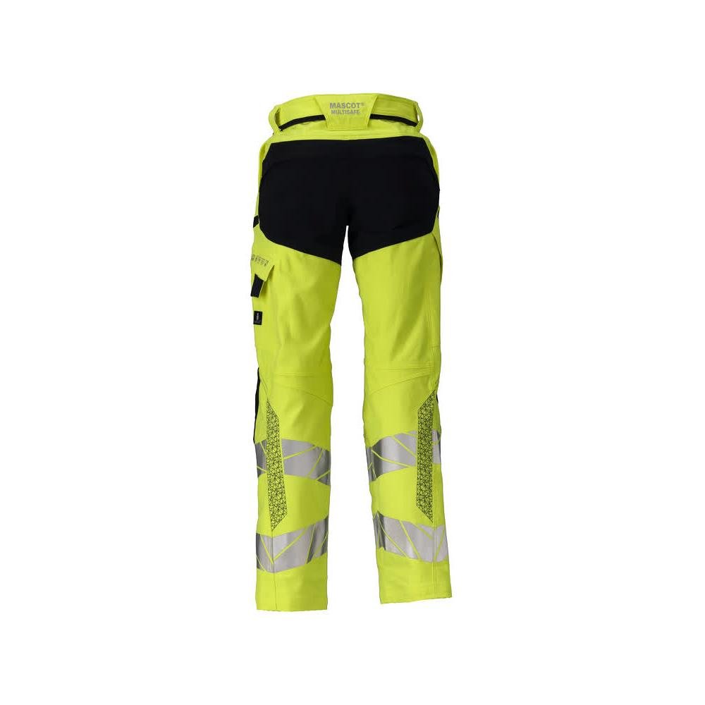 Pantaloni, femei, DIAMOND, buzunare pentru genunchi, pantaloni elastici Multisafe, hi-vis galben/negru-albastru