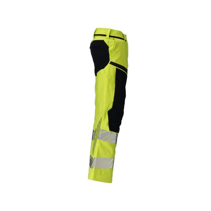 Pantaloni, femei, DIAMOND, buzunare pentru genunchi, pantaloni elastici Multisafe, hi-vis galben/negru-albastru
