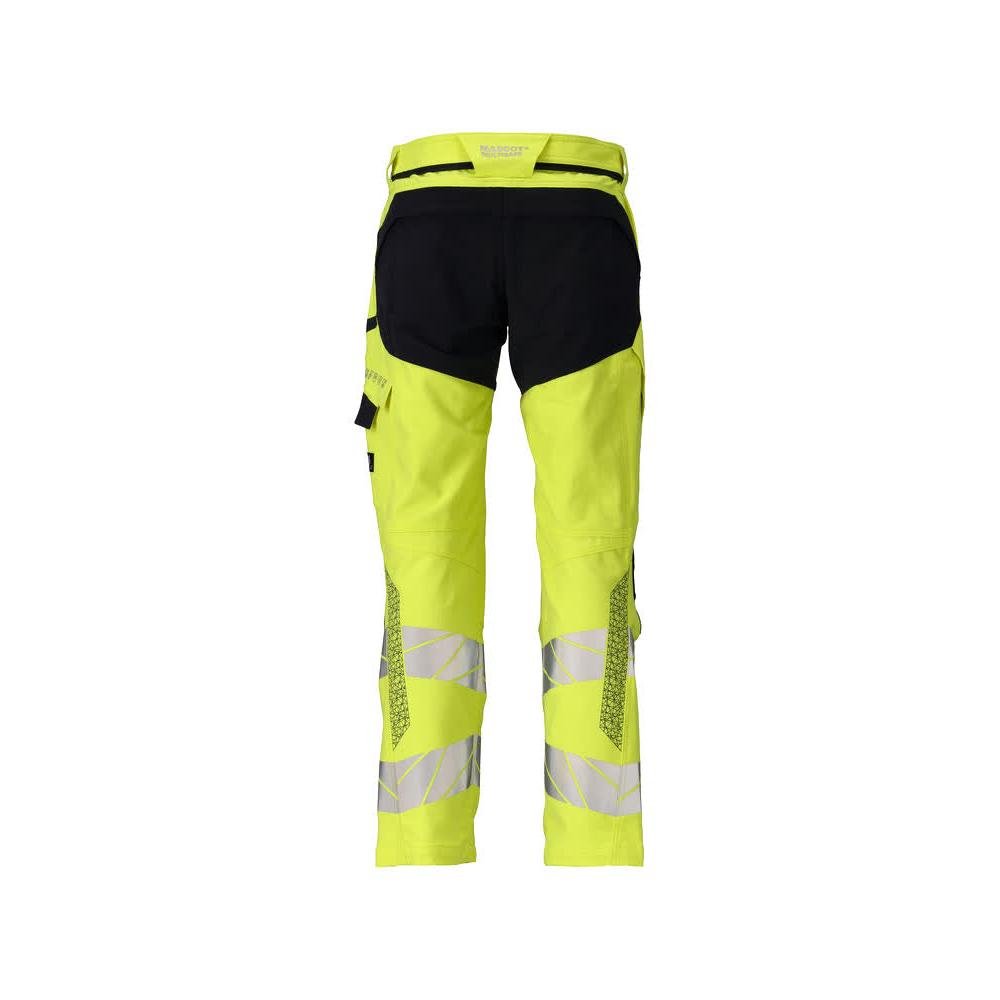 Pantaloni, buzunare pentru genunchi, pantaloni ULTIMATE STRETCH Multisafe, hi-vis galben/negru-albastru