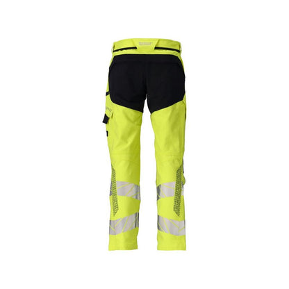 Pantaloni, buzunare pentru genunchi, pantaloni ULTIMATE STRETCH Multisafe, hi-vis galben/negru-albastru