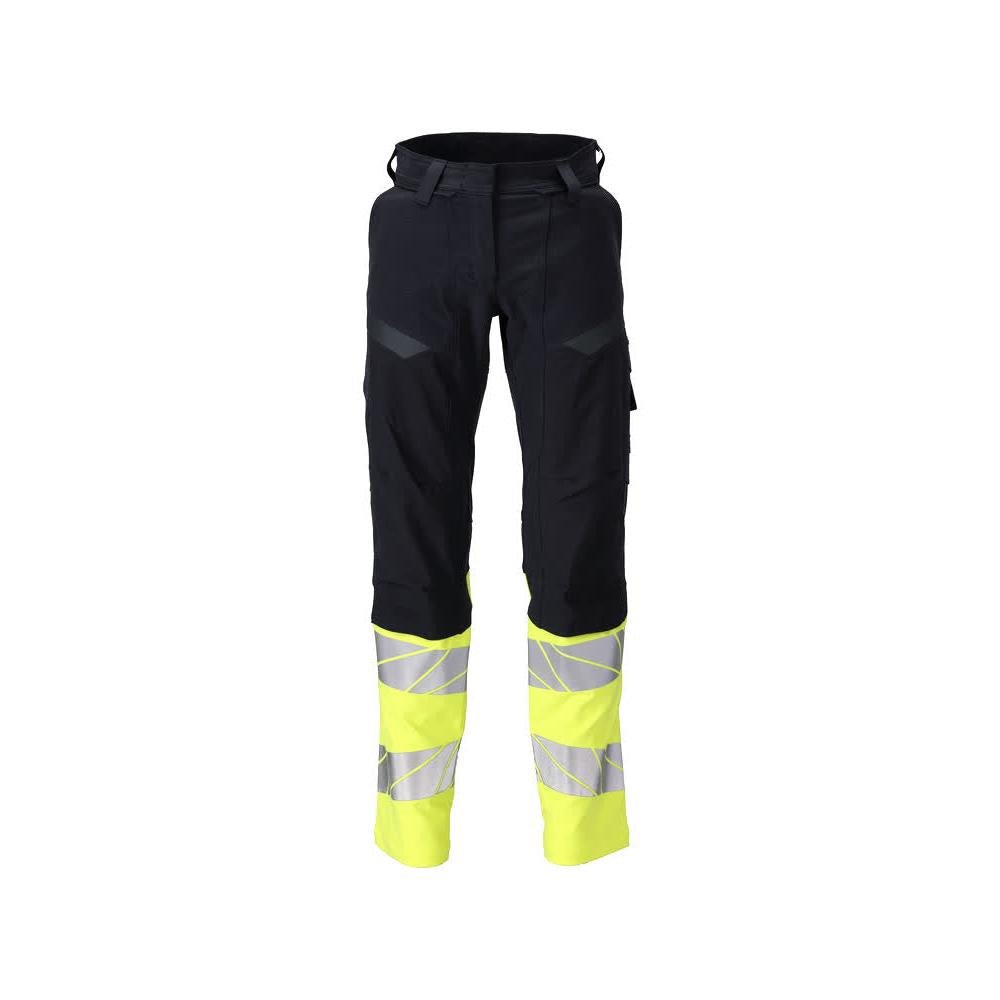 Pantaloni, femei, DIAMOND, buzunare pentru genunchi, pantaloni stretch Multisafe, negru albastru/galben hi-vis