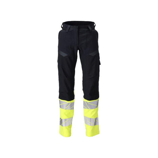 Pantaloni, femei, DIAMOND, buzunare pentru genunchi, pantaloni stretch Multisafe, negru albastru/galben hi-vis