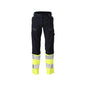 Pantaloni, femei, DIAMOND, buzunare pentru genunchi, pantaloni stretch Multisafe, negru albastru/galben hi-vis