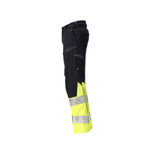 Pantaloni, femei, DIAMOND, buzunare pentru genunchi, pantaloni stretch Multisafe, negru albastru/galben hi-vis