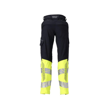 Pantaloni, femei, DIAMOND, buzunare pentru genunchi, pantaloni stretch Multisafe, negru albastru/galben hi-vis