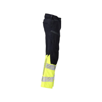 Pantaloni, femei, DIAMOND, buzunare pentru genunchi, pantaloni stretch Multisafe, negru albastru/galben hi-vis