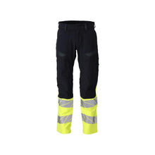 Pantaloni, buzunare pentru genunchi, pantaloni ULTIMATE STRETCH Multisafe, negru albastru/galben hi-vis