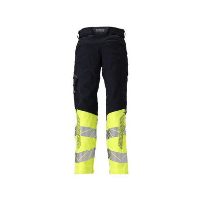 Pantaloni, buzunare pentru genunchi, pantaloni ULTIMATE STRETCH Multisafe, negru albastru/galben hi-vis