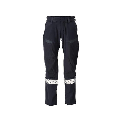 Pantaloni, buzunare pentru genunchi, pantaloni ULTIMATE STRETCH Multisafe, negru albastru/galben hi-vis