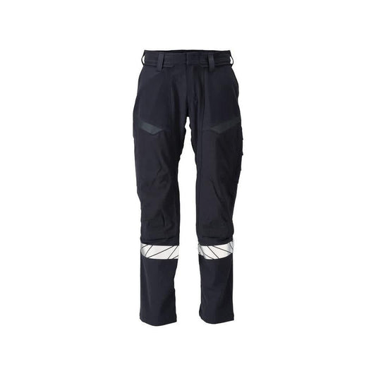 Pantaloni, buzunare pentru genunchi, pantaloni ULTIMATE STRETCH Multisafe, negru albastru/galben hi-vis