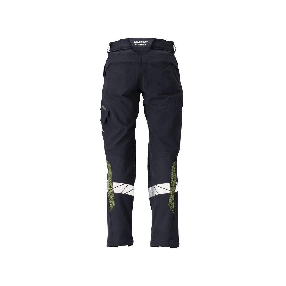 Pantaloni, buzunare pentru genunchi, pantaloni ULTIMATE STRETCH Multisafe, negru albastru/galben hi-vis