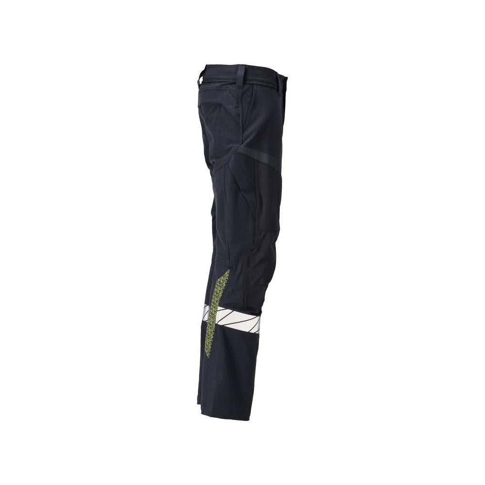 Pantaloni, buzunare pentru genunchi, pantaloni ULTIMATE STRETCH Multisafe, negru albastru/galben hi-vis