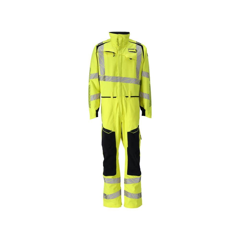 Salopetă, buzunare pentru genunchi, combinație de inserții elastice Multisafe, mare vizibilitate galben/negru-albastru