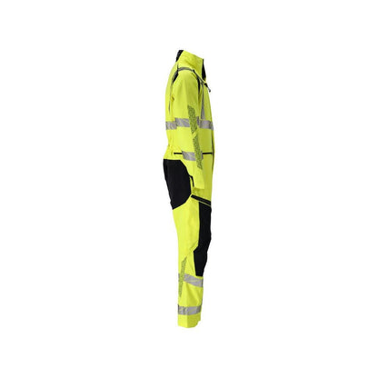 Salopetă, buzunare pentru genunchi, combinație de inserții elastice Multisafe, mare vizibilitate galben/negru-albastru