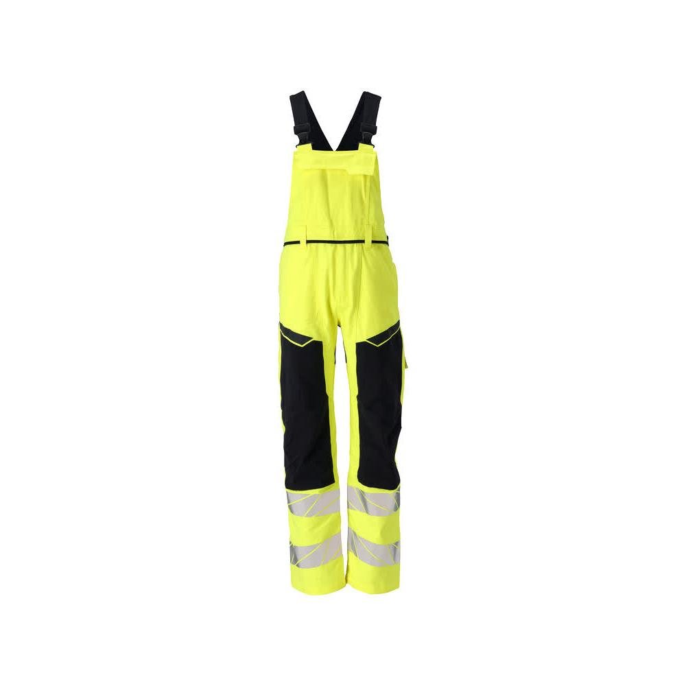 Salopete, buzunare pentru genunchi, inserții elastice Salopete Multisafe, hi-vis galben/negru-albastru