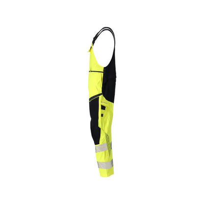 Salopete, buzunare pentru genunchi, inserții elastice Salopete Multisafe, hi-vis galben/negru-albastru