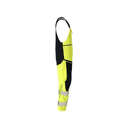 Salopete, buzunare pentru genunchi, inserții elastice Salopete Multisafe, hi-vis galben/negru-albastru