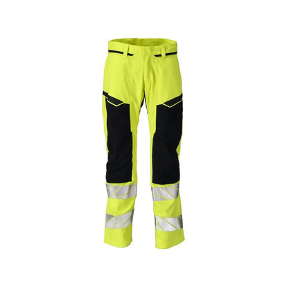 Pantaloni cu buzunare pentru genunchi, inserții elastice Pantaloni Multisafe, hi-vis galben/negru-albastru
