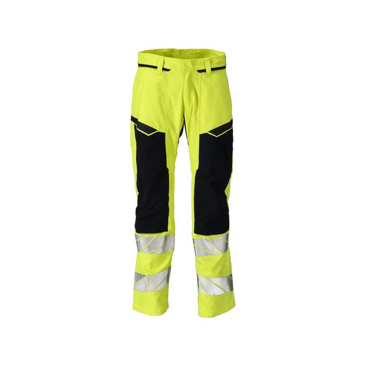 Pantaloni cu buzunare pentru genunchi, inserții elastice Pantaloni Multisafe, hi-vis galben/negru-albastru