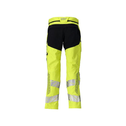 Pantaloni cu buzunare pentru genunchi, inserții elastice Pantaloni Multisafe, hi-vis galben/negru-albastru