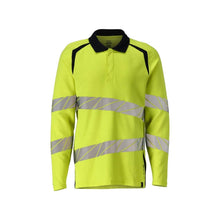Tricou polo, tricou polo cu mâneci lungi Multisafe, galben/negru-albastru de mare vizibilitate