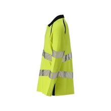Tricou polo, tricou polo cu mâneci lungi Multisafe, galben/negru-albastru de mare vizibilitate