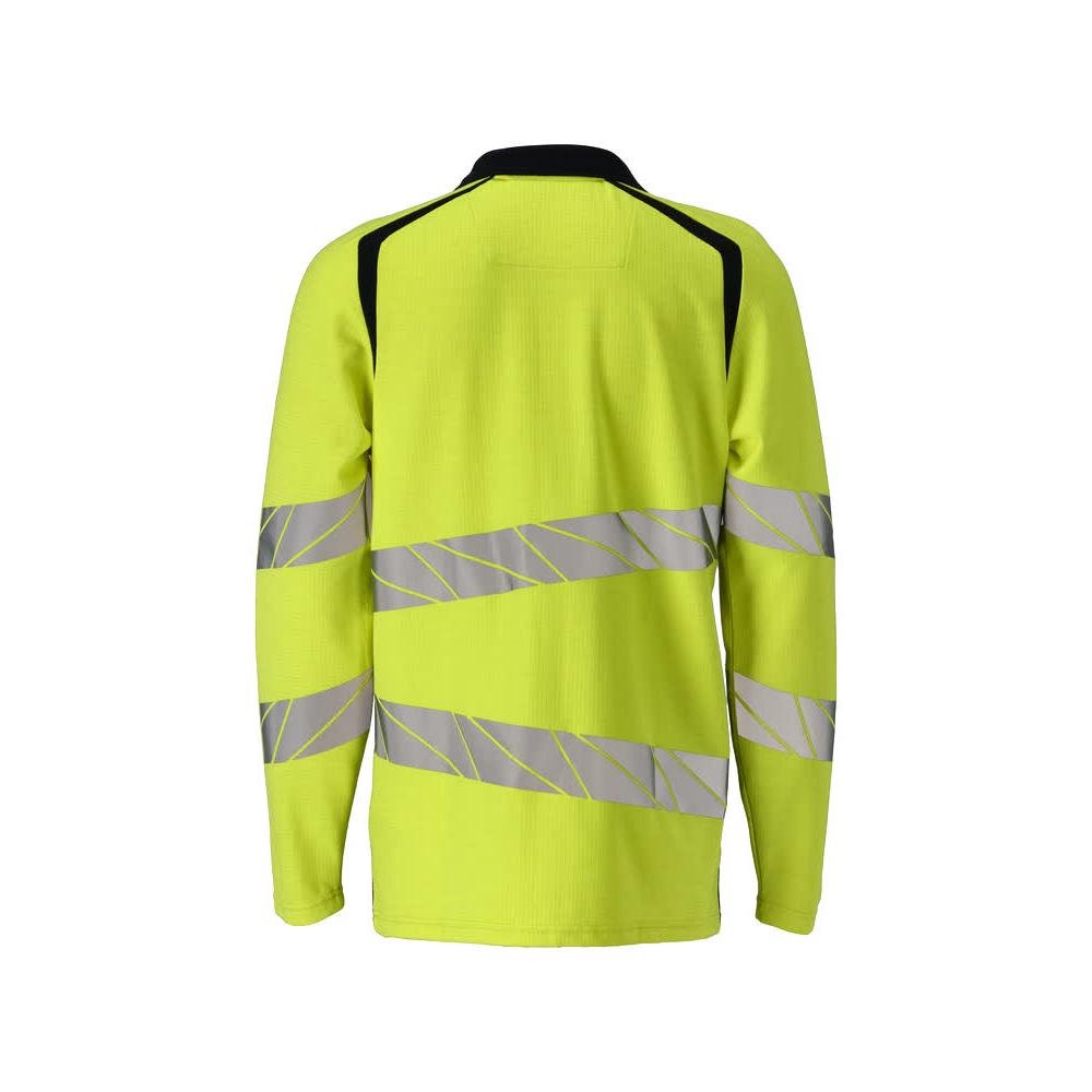 Tricou polo, tricou polo cu mâneci lungi Multisafe, galben/negru-albastru de mare vizibilitate