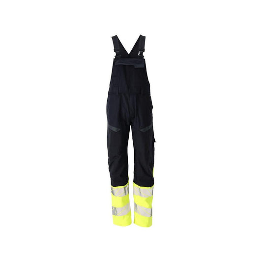 Salopete, buzunare pentru genunchi, inserții elastice Salopete Multisafe, negru albastru/galben hi-vis