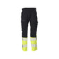 Pantaloni cu buzunare pentru genunchi, inserții elastice Pantaloni Multisafe, negru albastru/galben hi-vis