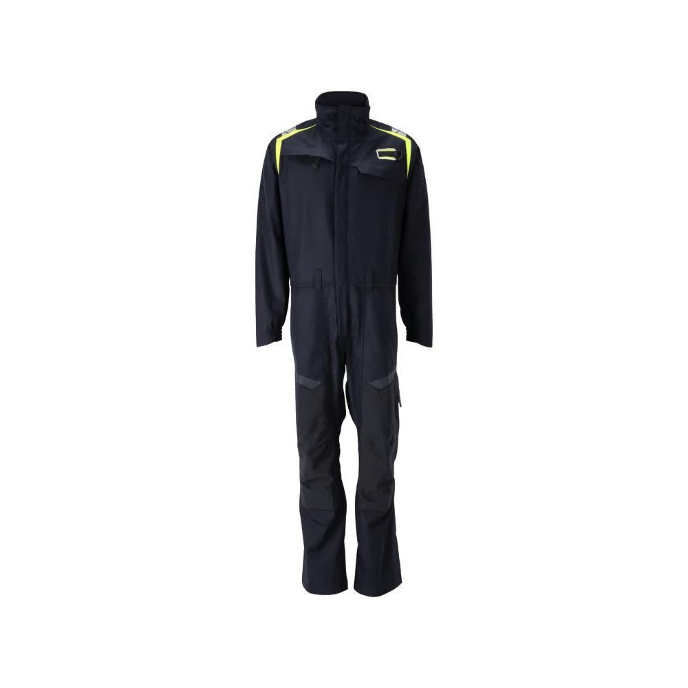 Per total, buzunare pentru genunchi, combinație de inserții elastice Multisafe, negru albastru/galben hi-vis
