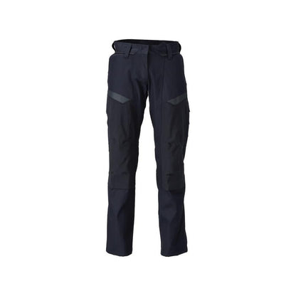 Pantaloni cu buzunare pentru genunchi, pantaloni Multisafe dama, negru albastru/galben hi-vis