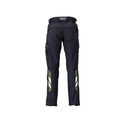 Pantaloni cu buzunare pentru genunchi, pantaloni Multisafe dama, negru albastru/galben hi-vis
