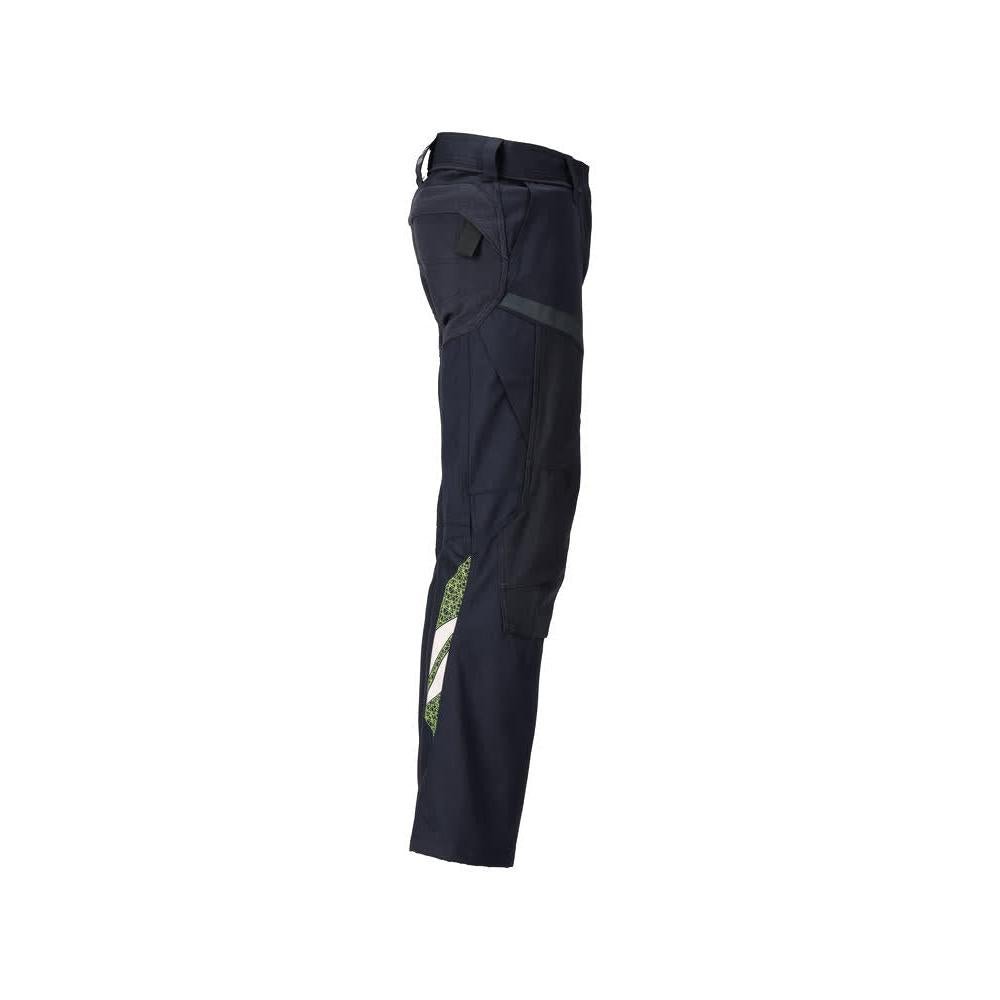 Pantaloni cu buzunare pentru genunchi, pantaloni Multisafe dama, negru albastru/galben hi-vis