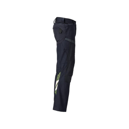 Pantaloni cu buzunare pentru genunchi, pantaloni Multisafe dama, negru albastru/galben hi-vis