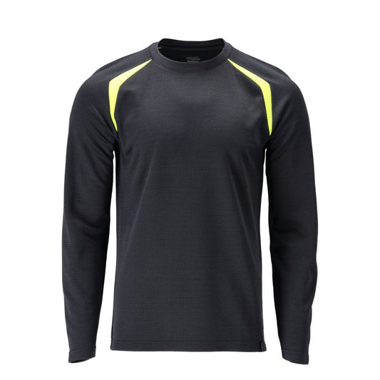 Tricou, maneca lunga, croire moderna Tricou Multisafe, negru albastru/galben hi-vis