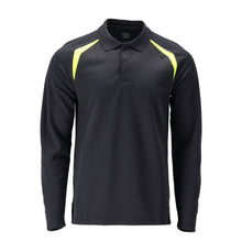 Tricou polo, tricou polo cu mâneci lungi Multisafe, negru albastru/galben hi-vis