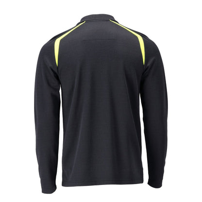 Tricou polo, tricou polo cu mâneci lungi Multisafe, negru albastru/galben hi-vis
