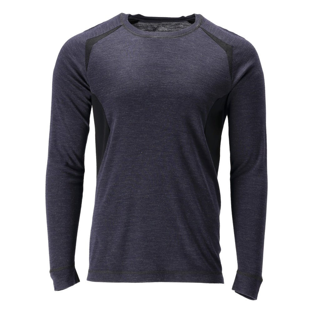 Tricou funcțional, cămașă de corp din lână Multisafe, negru-albastru