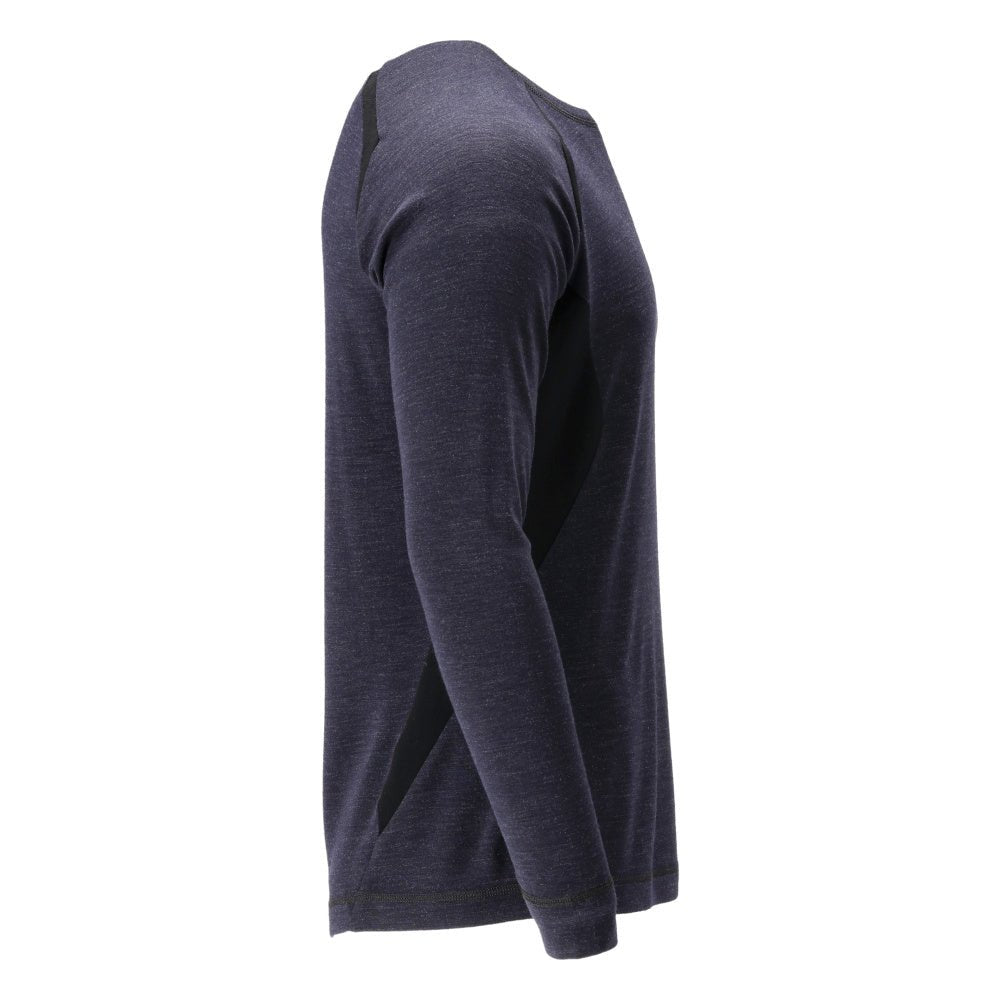 Tricou funcțional, cămașă de corp din lână Multisafe, negru-albastru