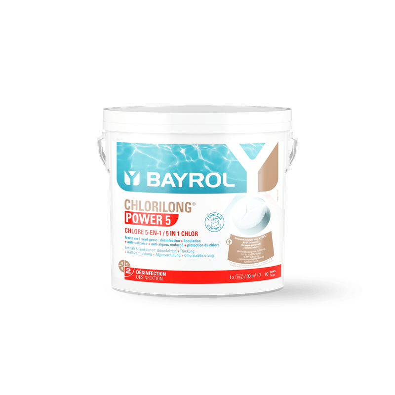 BAYROL Chlorilong® POWER 5 Tablete de clor cu 5 funcții cu dizolvare lentă