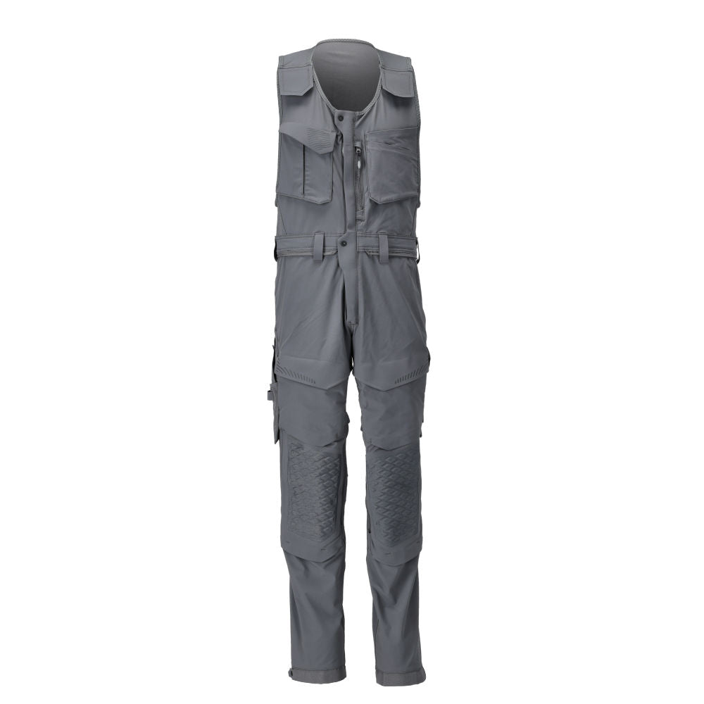 Pantaloni combinati cu buzunare pentru genunchi, pantaloni combinati stretch, gri antracit
